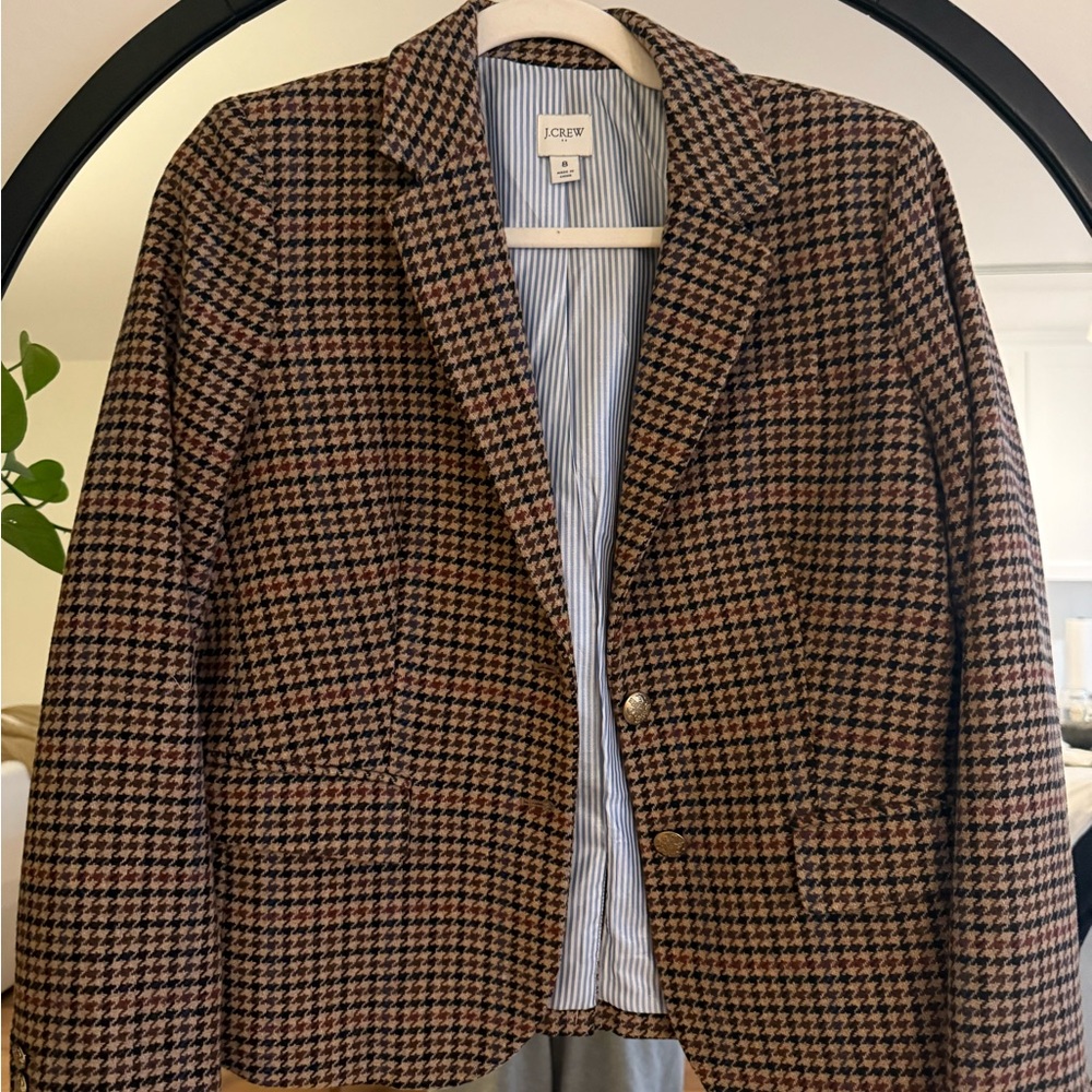 J.Crew Brown and Black Houndstooth Jacket